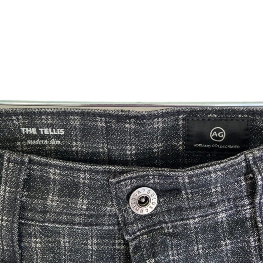AG Adriano Goldschmied The Tellis Modern Slim Pants Men's Gray Plaid‎ 31X26 - Picture 5 of 8